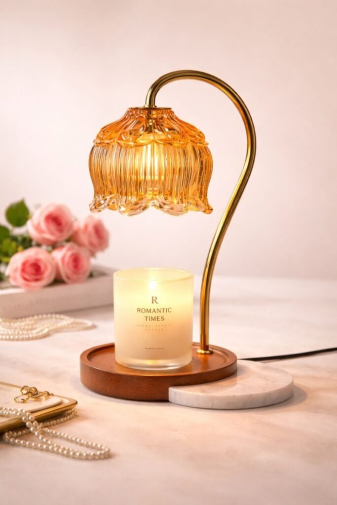Elegant flower candle warmer lamp
