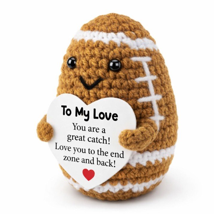 Handmade crochet football