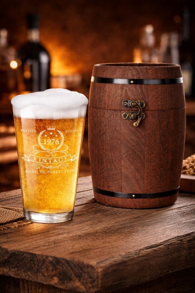 Premium 50th birthday beer glass