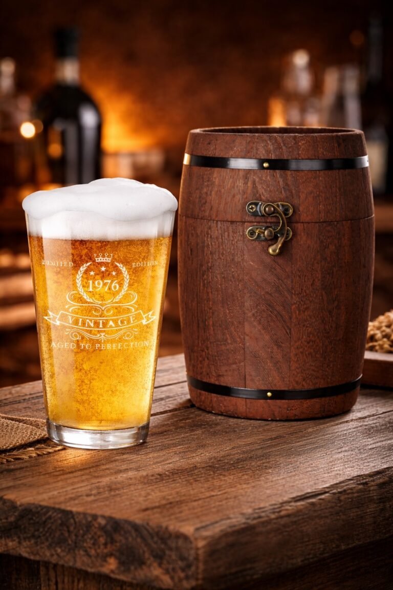 Premium 50th birthday beer glass