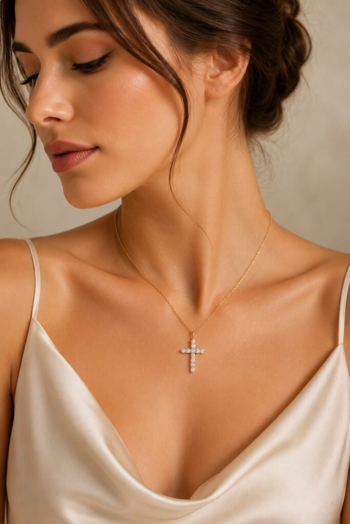 Sparkling Cross Necklace for Women